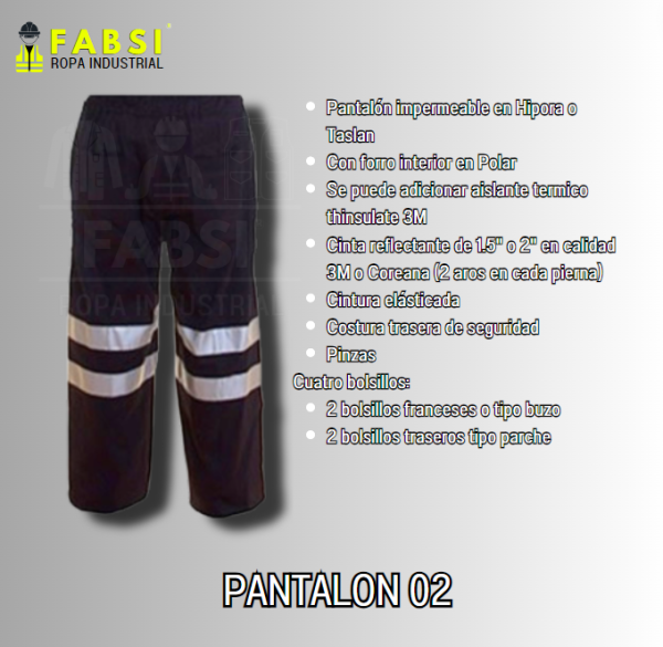 pantalon impermeable hipora taslan