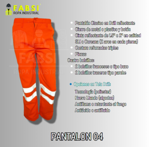pantalon drill naranja