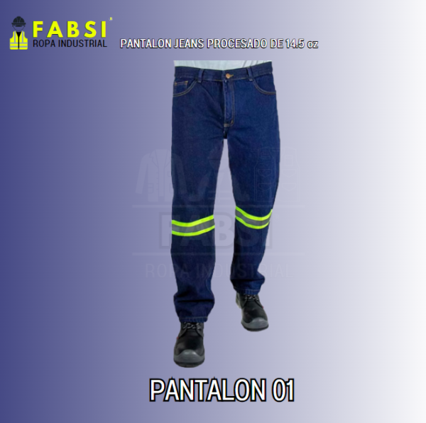 PANTALON JEAN CON CINTA MIXTA