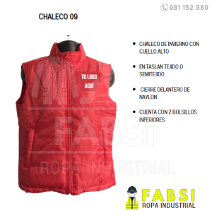 Chaleco de invierno con cuello alto En Taslan tejido o semitejido Cierre delantero de naylon cuenta con 2 bolsillos inferiores